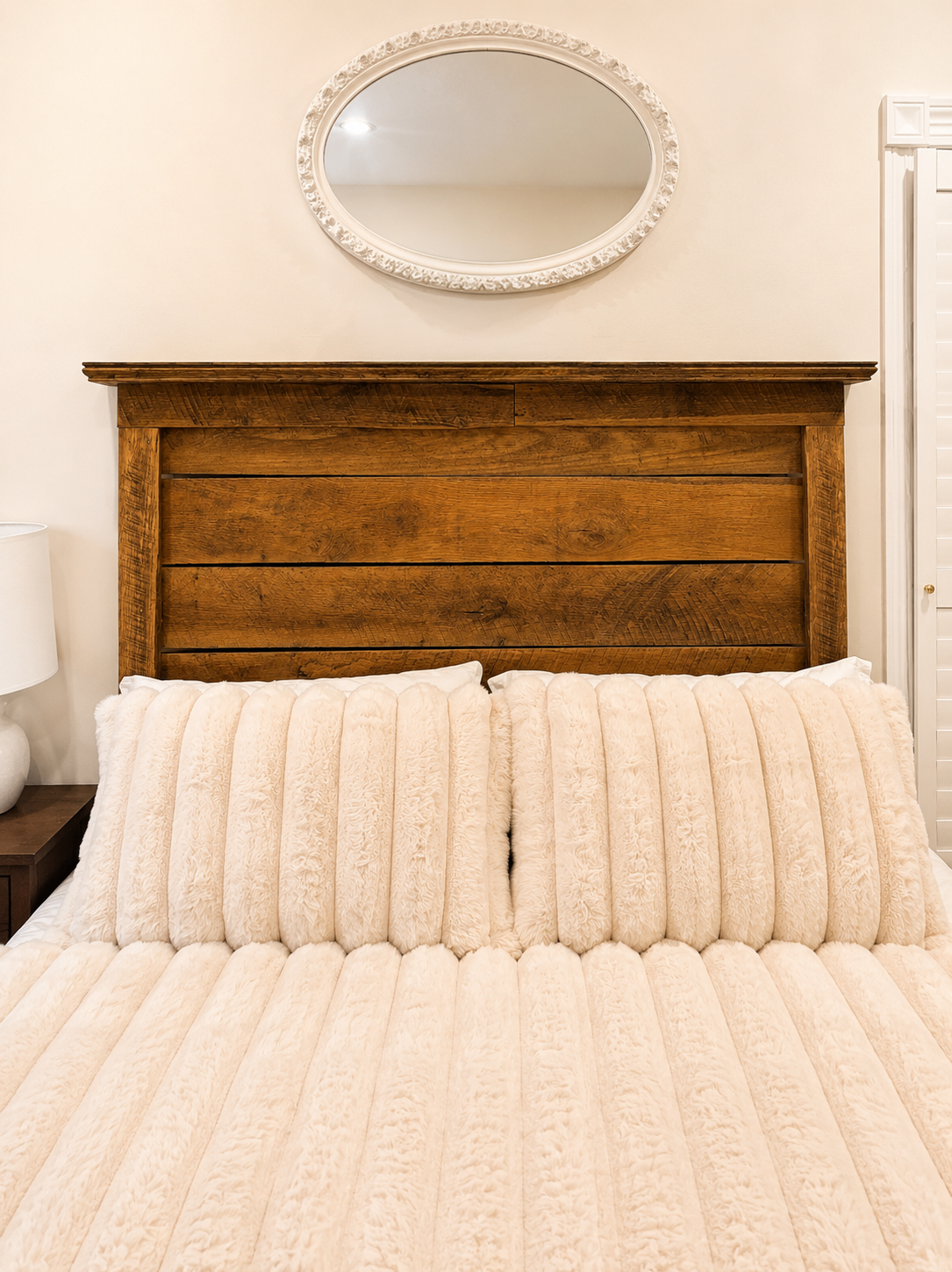 Custom wood headboard