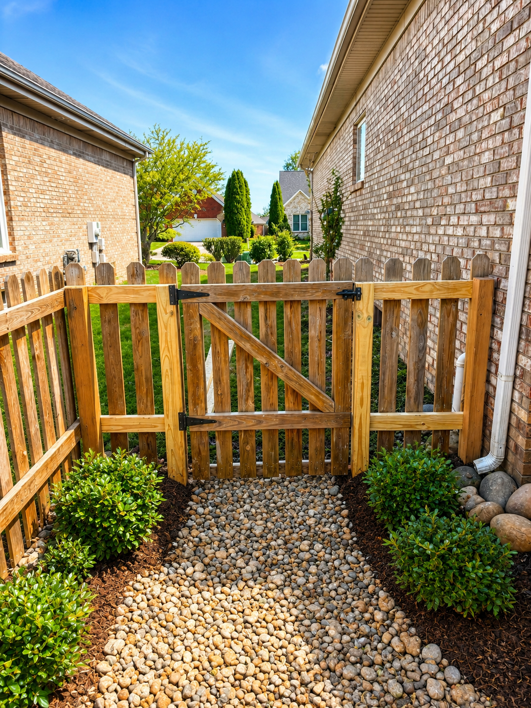 Picket fence gate
