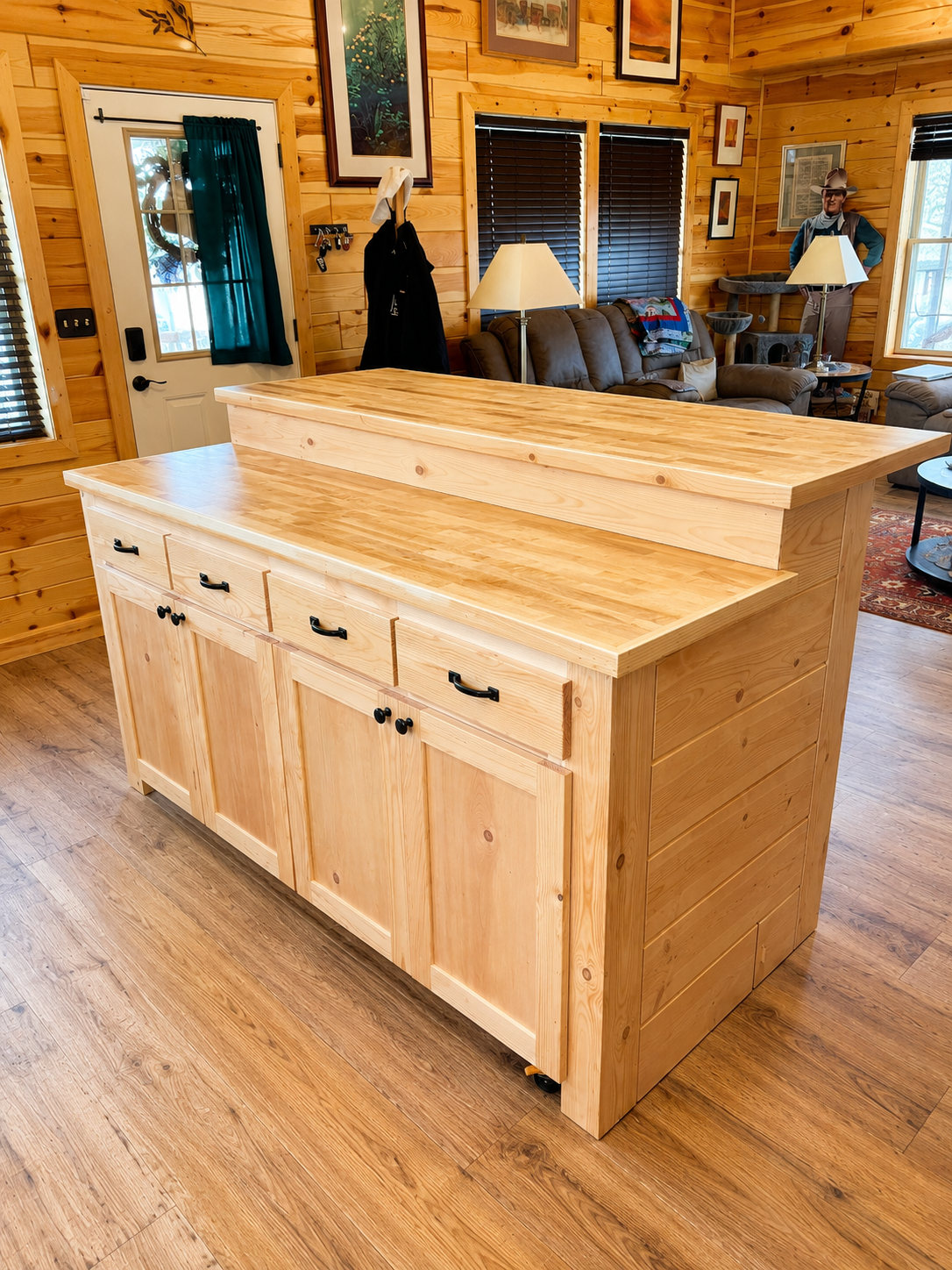 bi level butcher block kitchen island