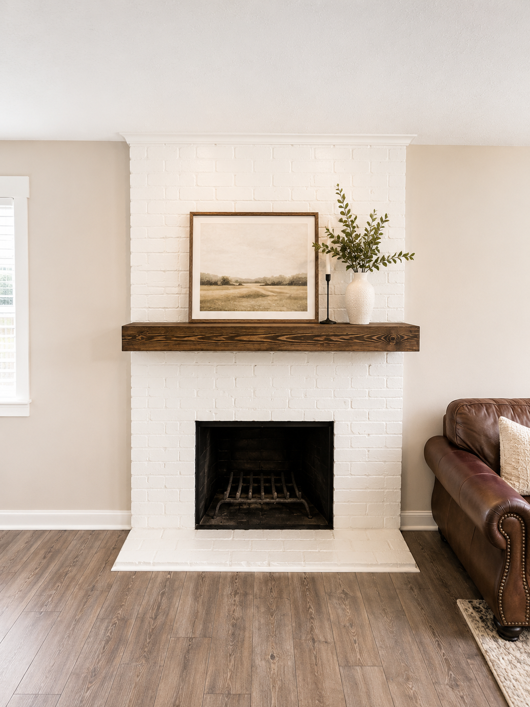 Shelving &mdash; floating fireplace mantel, custom carpentry Kentucky